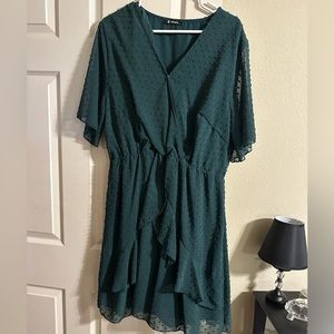 Green Polka Dot Ruffle Dress